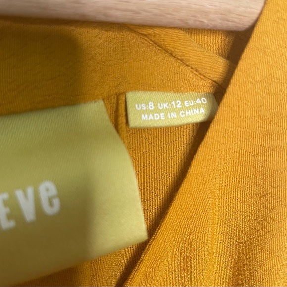 Anthro | Maeve Mustard Ruffle Cold Shoulder Top - Picture 8 of 9